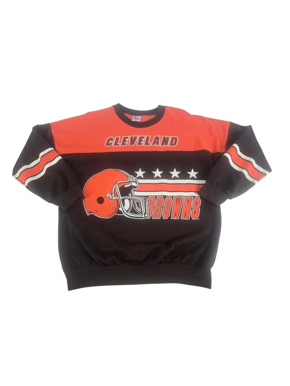 Vintage Cleveland Browns AFC Helmet Sweater Adult Large Garan Inc. USA 1980's